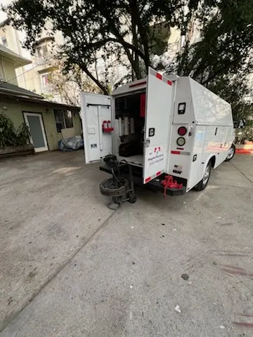 Magnet Plumbing service vehicle on-site for Slab Leak Repair in Hollywood Hills